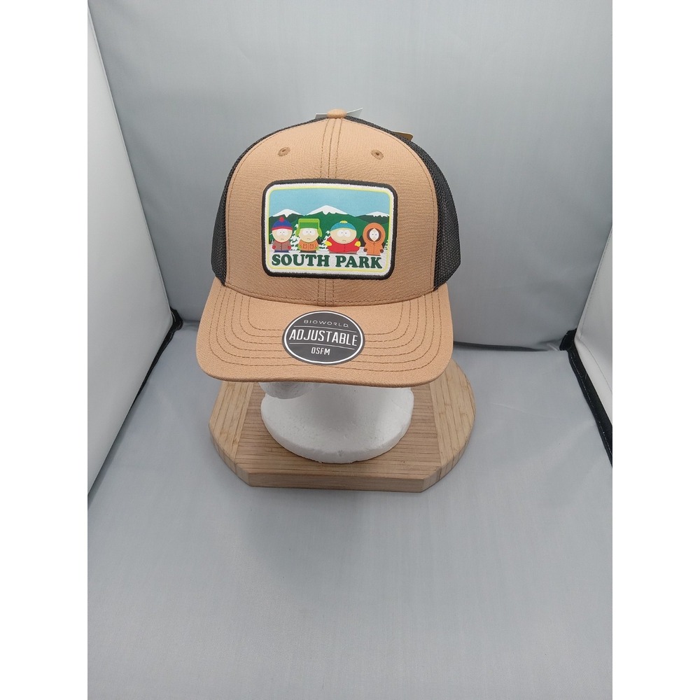 South Park Snapback Hat Cap Tan/Black Adjustable Mesh-Back One Size Fits Mostโ